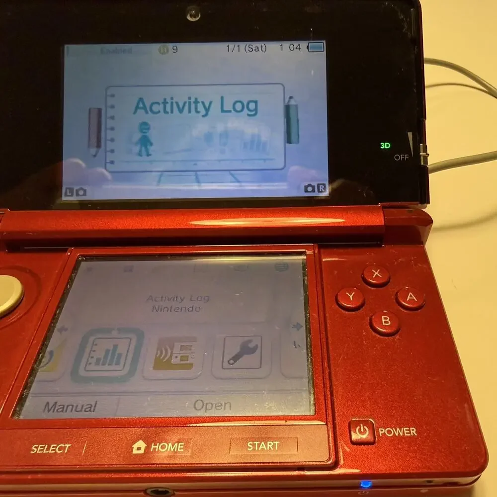 Red Nintendo 3DS Bundle (Charging Cable, charge dock, stylus and 2GB SD card)